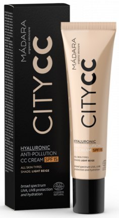 Madara City Anti Pollution Miejski krem CC przeciw zanieczyszczeniom SPF 15 z kwasem hialuronowym Light40 ml