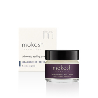 mokosh - Aktywny peeling do twarzy Róża z jagodą MINI 15 ml