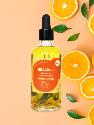 Aksamitny olejek do ciała Słodkie cytrusy 100 ml – Bracia Mydlarze