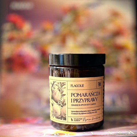 Flagolie - Naturalna świeca zapachowa Pomarańcza z przyprawami 120 g Flagolie - Naturalna świeca zapachowa Pomarańcza z przyprawami 120 g