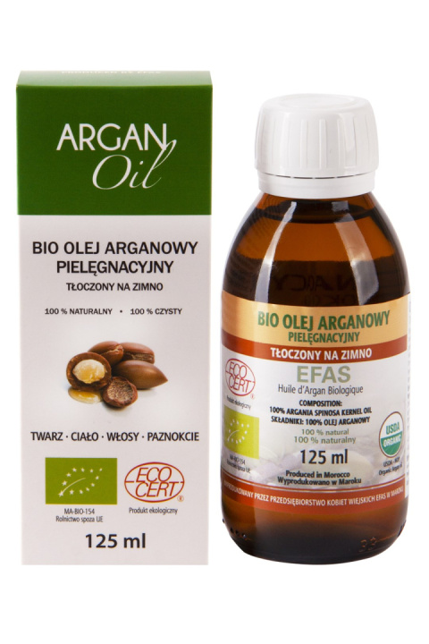 Olej arganowy bio z ecocert - butelka szklana 125 ml – Efas Olej arganowy bio z ecocert - butelka szklana 125 ml – Efas