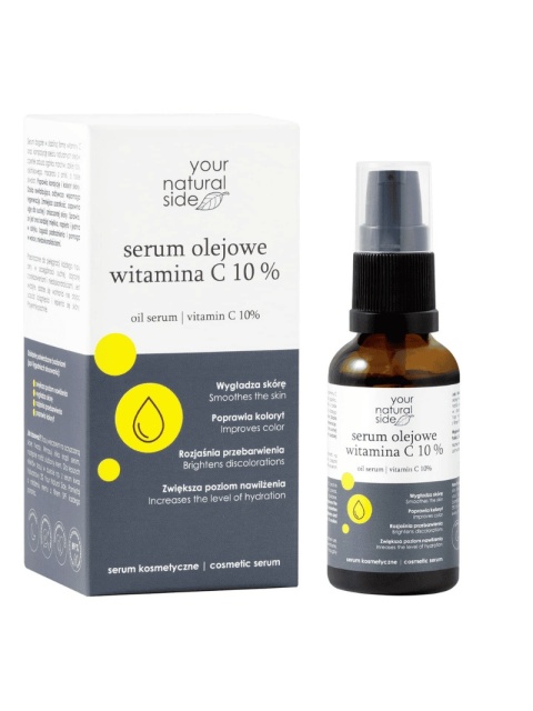 Serum olejowe witamina C 10% 30 ml – Your Naturals Side bez tła Serum olejowe witamina C 10% 30 ml – Your Naturals Side bez tła