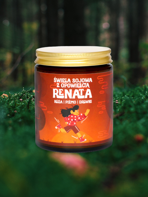Świeca Renata 180 ml w szklanym słoiku – aromatyczny zapach inspirowany historiami, ekologiczna formuła Świeca Renata 180 ml w szklanym słoiku – aromatyczny zapach inspirowany historiami, ekologiczna formuła