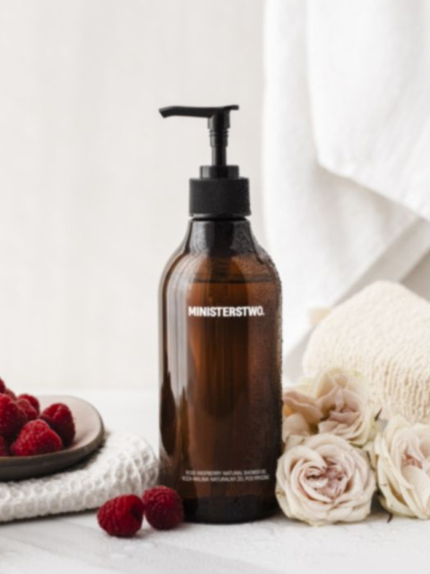 Butelka żelu pod prysznic Róża - Malina 400 ml, naturalna formuła z ekstraktami owocowymi Butelka żelu pod prysznic Róża - Malina 400 ml, naturalna formuła z ekstraktami owocowymi