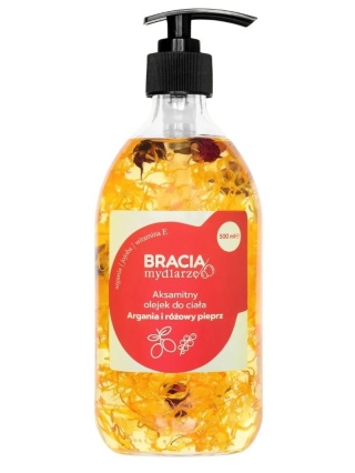 Aksamitny olejek do ciała Argania i różowy pieprz 500 ml – Bracia Mydlarze