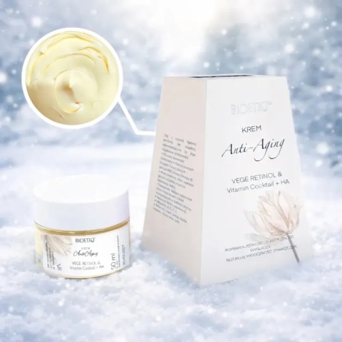 Krem Anti-Aging Vege Retinol & Vitamin Cocktail + HA 50 ml – zimowa aranzacja produktu