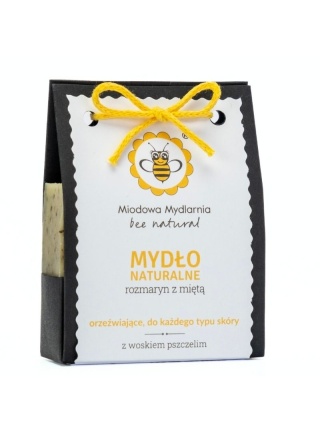 Mydło naturalne Rozmaryn z miętą 90 g – Miodowa Mydlrnia