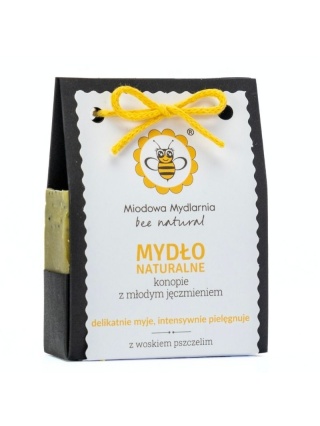 Mydło naturalne Konopie z młodym jęczmieniem 95 g – Miodowa Mydlrnia