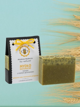 Mydło naturalne Konopie z młodym jęczmieniem 95 g – Miodowa Mydlrnia