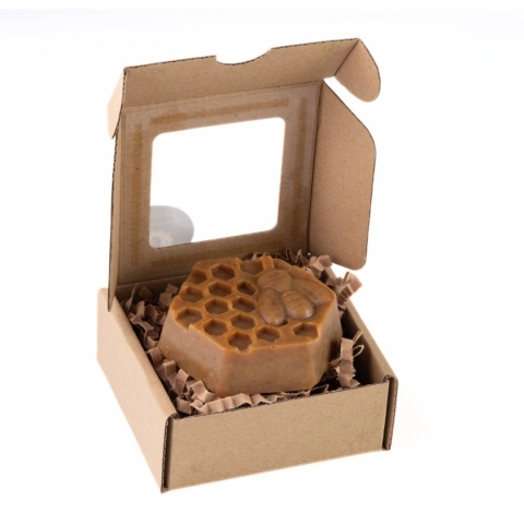 Mydło naturalne propolisowe  65 g – Miodowa Mydlarnia, produkt w otwartym kartoniku