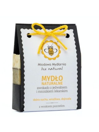 Mydło naturalne Awokado z jedwabiem i mniszkiem lekarskim 95 g – Miodowa Mydlrnia