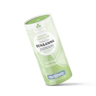Naturalny dezodorant bez sody, Lemon & Lime, sztyft kartonowy, Sensitive 40 g – Ben&Anna