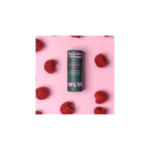 Naturalny, wegański balsam do ust Lush Raspberry , aranżacja wsród mlalin
