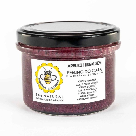 Peeling do ciała Arbuz z hibiskusem 200 g – Miodowa Mydlarnia, produkt