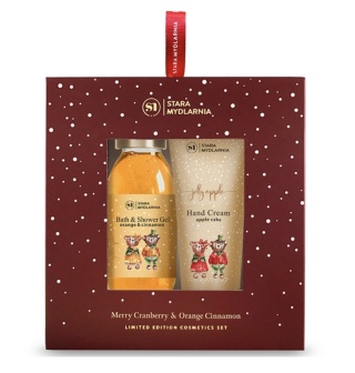 Zestaw prezentowy Merry Cranberry & Orange Cinamon, żel pod prysznic 100 ml i krem do rąk 75 ml – Stara Mydlarnia