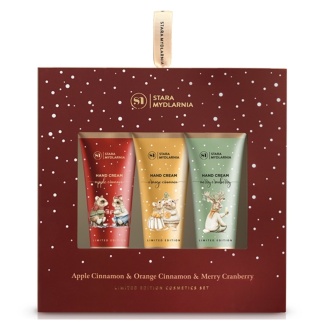 Zestaw prezentowy Apple cinnamon & Orange Cinnamon & Merry Cranberry, kremy do rąk 3x30 ml – Stara Mydlarnia