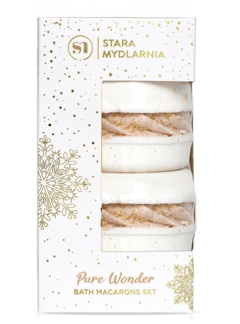 Zestaw prezentowy Pure Wonder - wanilia, makaroniki do kąpieli – Stara Mydlarnia. kartonik