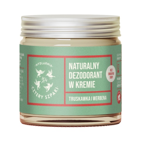 Naturalny dezodorant w kremie Truskawka i Werbena bez dodatku sody 60 ml – 4szpaki, produkt