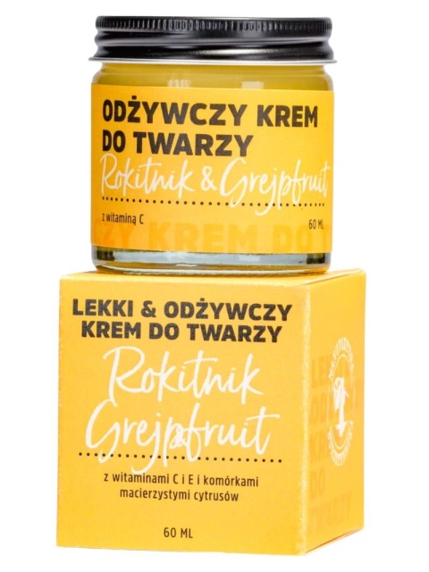 Lekki krem do twarzy z rokitnikiem 60 ml – słoiczek i kartonik