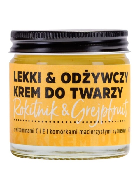 Lekki krem do twarzy z rokitnikiem 60 ml – Manufaktura Bursztynnika, produkt