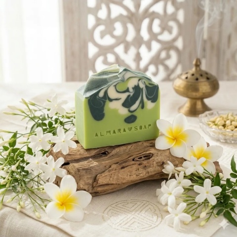 Designerskie, ręcznie robione mydło o zniewalającym zapachu jaśminu Jasmine Flower 100 g – acja