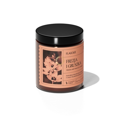 Naturalna świeca zapachowa z serii Four Seasons Frezja i gruszka 120 g – Flagolie, produkt