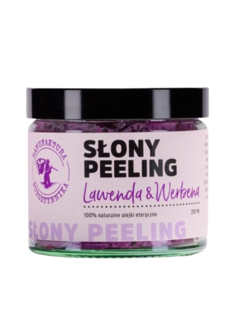 Słony peeling Lawenda & Werbena 250 ml – Manufaktura Bursztynnika, produkt