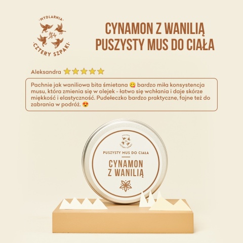 Mus do ciała Cynamon z wanilią 150 ml, prezentacja