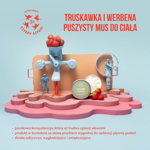 Mus do ciała Truskawka i werbena 150 ml – aranżacja