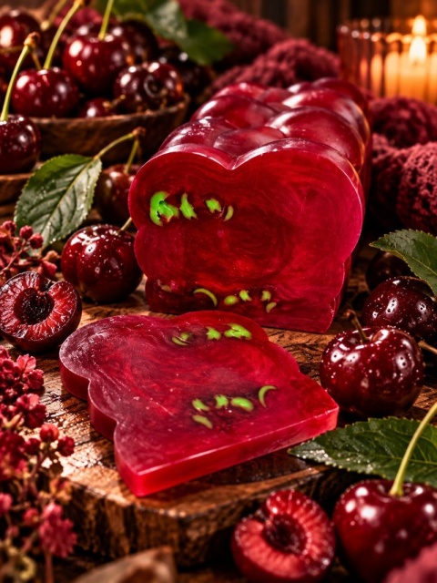 Mydło Black Cherry Whisper Soap 100 g – Idunn Naturals, aranżacja