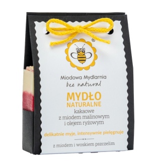 Mydło naturalne Kakaowe z miodem malinowym i olejem ryżowym 90 g – Miodowa Mydlrnia