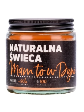 Naturalna świeca sojowa Mam to w Dyni! 120 ml – Manufaktura Bursztynnika
