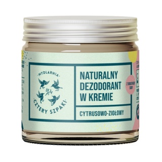 Naturalny dezodorant w kremie Cytrusowo-ziołowy z dodatkiem sody 60 ml – 4szpaki
