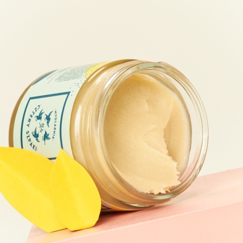 Naturalny dezodorant w kremie Cytrusowo-ziołowy z dodatkiem sody 60 ml, otwarty produkt