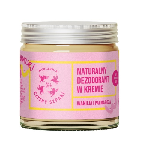 Naturalny dezodorant w kremie Wanilia i Palmaroza bez dodatku sody 60 ml – 4szpaki, prodult