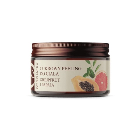 Cukrowy peeling do ciała  Grejpfrut i papaja 200 g - Bosphaera, produkt
