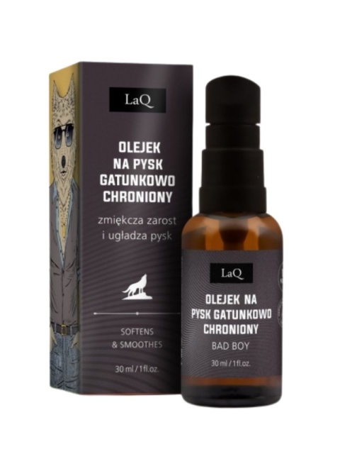 Olej po goleniu i do brody Bad Boy 30 ml – Laq, produkt z kartonikiem