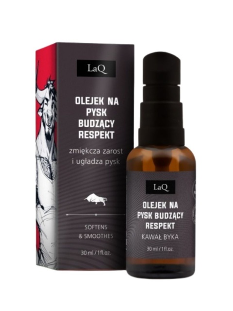 Olej po goleniu i do brody Kawał Byka 30 ml – Laq, produkt z kaartonikiem