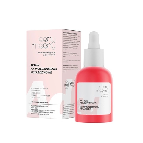 Serum na przebarwienia potrądzikowe 30 ml – eeny meeny, produkt i kartonik