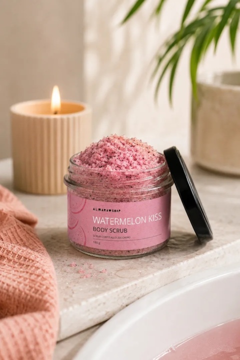 Peeling dociała o zapachu arbuza Watermelon Kiss 180 g – aranżacja