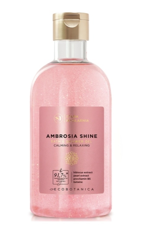 Żel do kąpieli ze złotymi drobinkami Ambrosia Shine 400 ml – Stara Mydlarnia, produkt