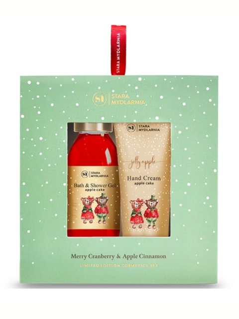 Zestaw Merry Cranberry & Apple Cinnamon – żel do kąpieli i krem do rąk – Stara Mydlarnia, produkt
